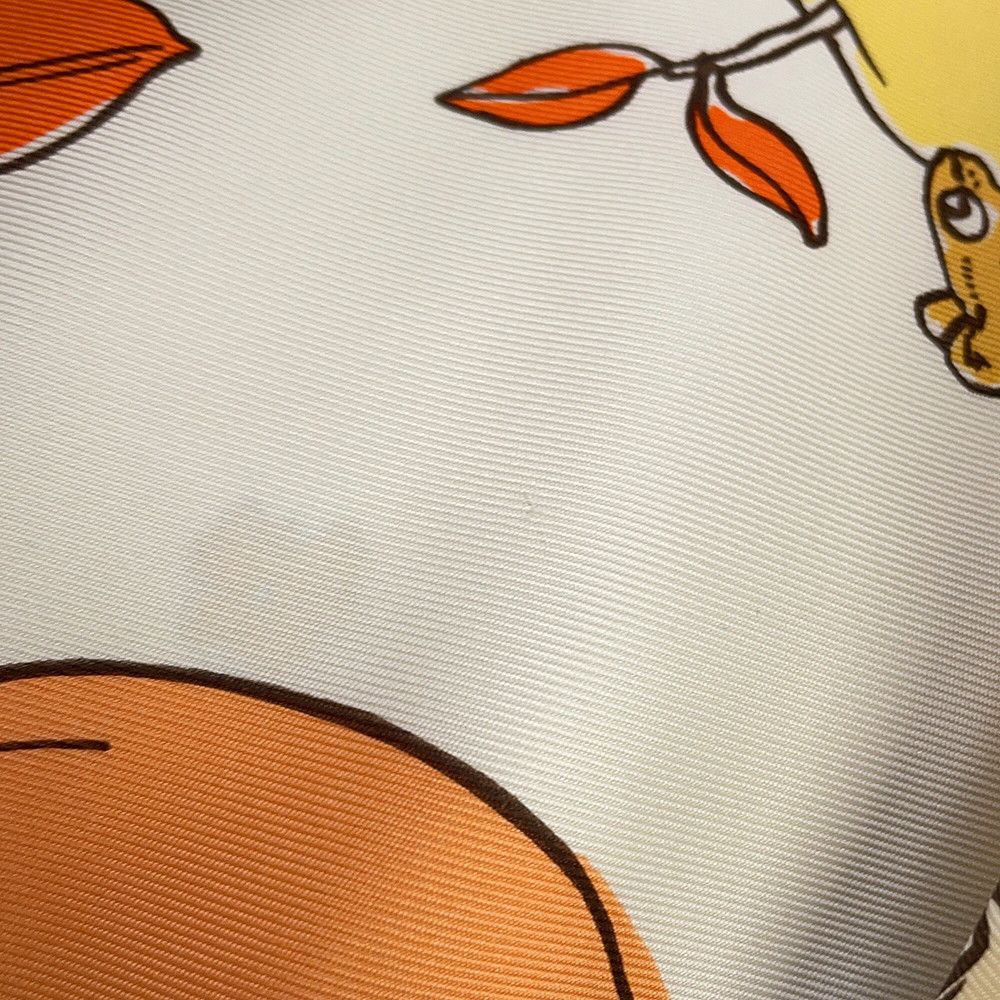 Hermes Scarf Carre 90 le Pommier Sellier Silk White — view 4