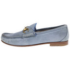 Gucci Gold Horsebit Loafers Blue