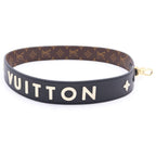 Louis Vuitton Monogram Shoulder Strap Black Brown Leather — view 3