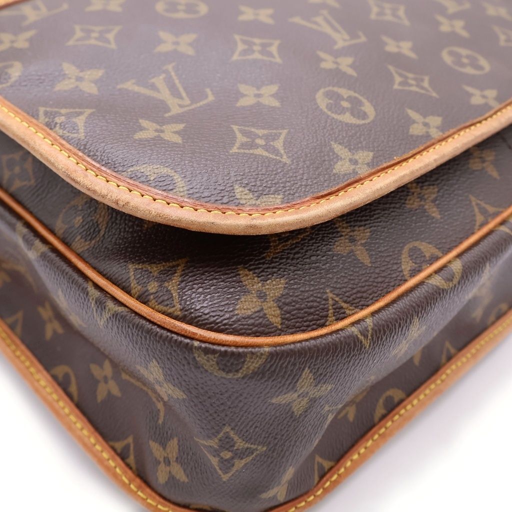 Louis Vuitton Monogram Messenger Bosford GM Shoulder Bag Brown Leather Gold — view 6