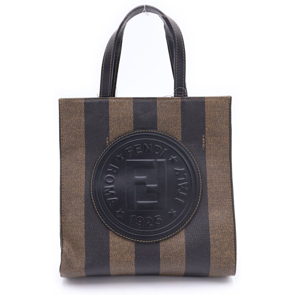 Fendi Pecan 2-Way Handbag Mini Backpack Mini Tote Brown Leather Gold