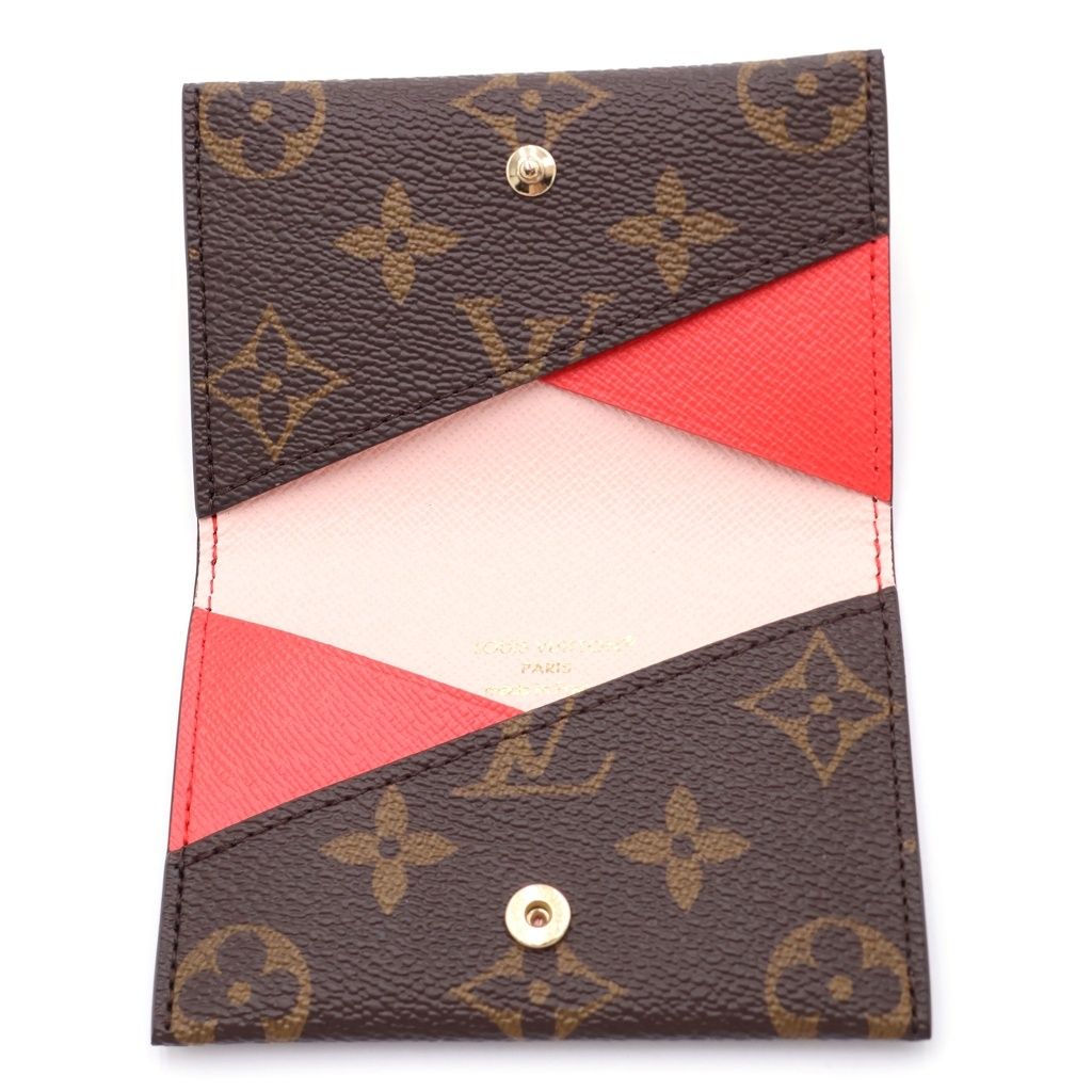 Louis Vuitton Monogram Card Holder Slim Case Gold Brown — view 4