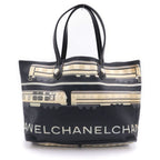Chanel Central Station Tote Black Leather Silver