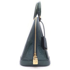 Louis Vuitton Monogram Vernis Alma PM Blue Nuit Handbag Green Patent Gold — view 3