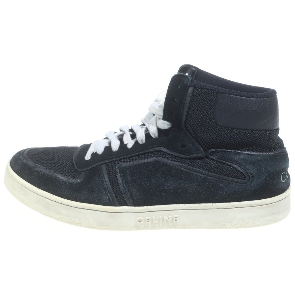 Celine Trainer Suede Mesh Contrast Mid Cut Sneakers Black