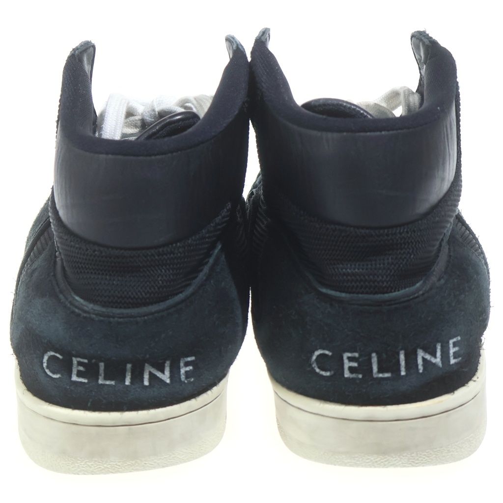 Celine Trainer Suede Mesh Contrast Mid Cut Sneakers Black — view 3