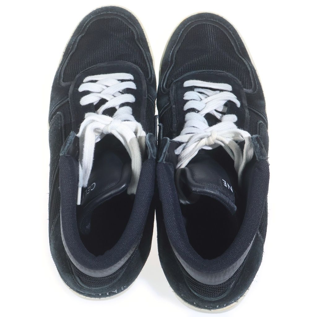 Celine Trainer Suede Mesh Contrast Mid Cut Sneakers Black — view 4
