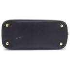 Prada Saffiano Galleria Triangle Logo Leather Gold Handbag Black — view 4