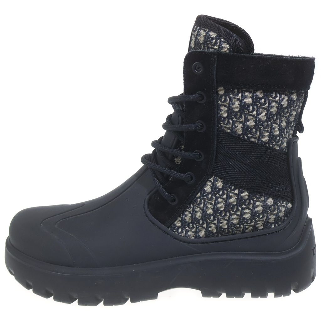 Dior Garden Oblique Lace Up Boots Shoes Black