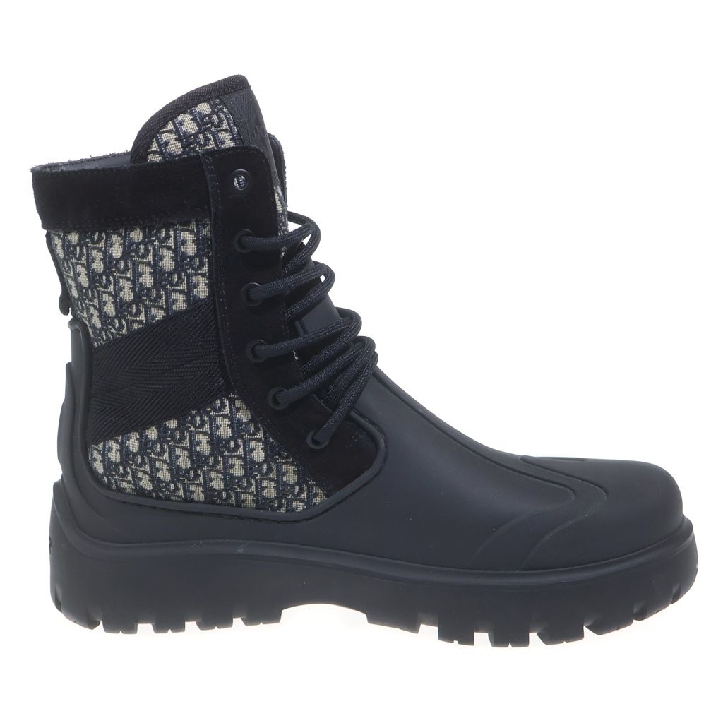 Dior Garden Oblique Lace Up Boots Shoes Black — view 6
