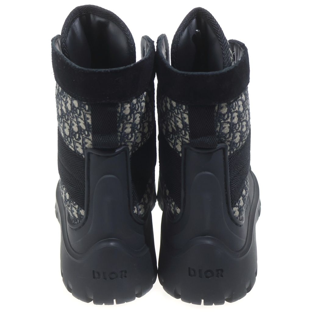 Dior Garden Oblique Lace Up Boots Shoes Black — view 3