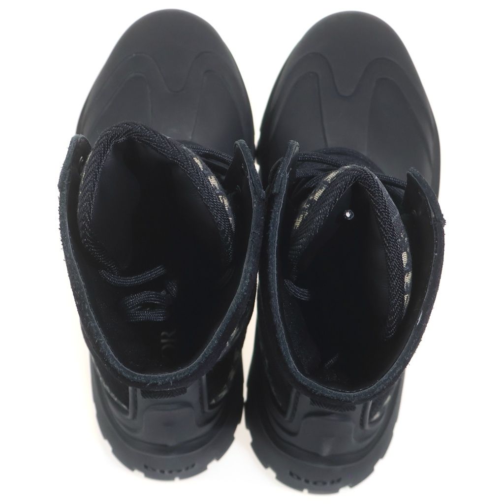 Dior Garden Oblique Lace Up Boots Shoes Black — view 4