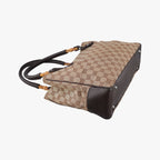 Gucci GG Canvas Bamboo Beige Brown Handbag — view 5
