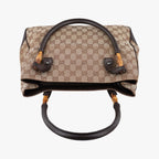 Gucci GG Canvas Bamboo Beige Brown Handbag — view 8