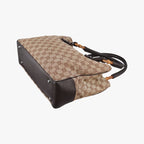 Gucci GG Canvas Bamboo Beige Brown Handbag — view 4