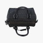 Fendi Zucchi Nifo Baulette Black Canvas Leather Jq5 Handbag — view 8