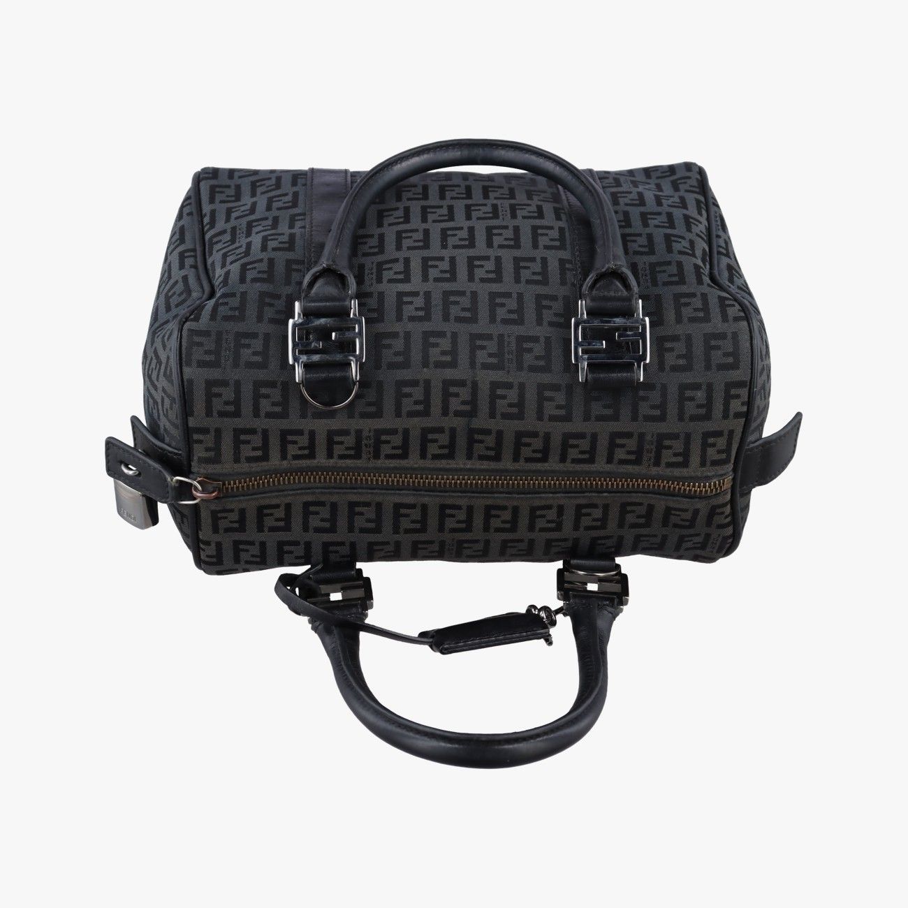 Fendi Zucchi Nifo Baulette Black Canvas Leather Jq5 Handbag — view 8