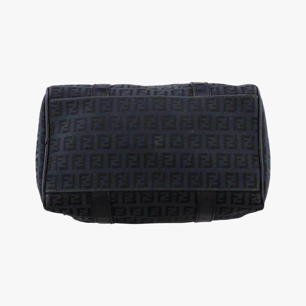 Fendi Zucchi Nifo Baulette Black Canvas Leather Jq5 Handbag — view 3