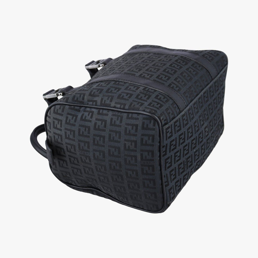 Fendi Zucchi Nifo Baulette Black Canvas Leather Jq5 Handbag — view 7