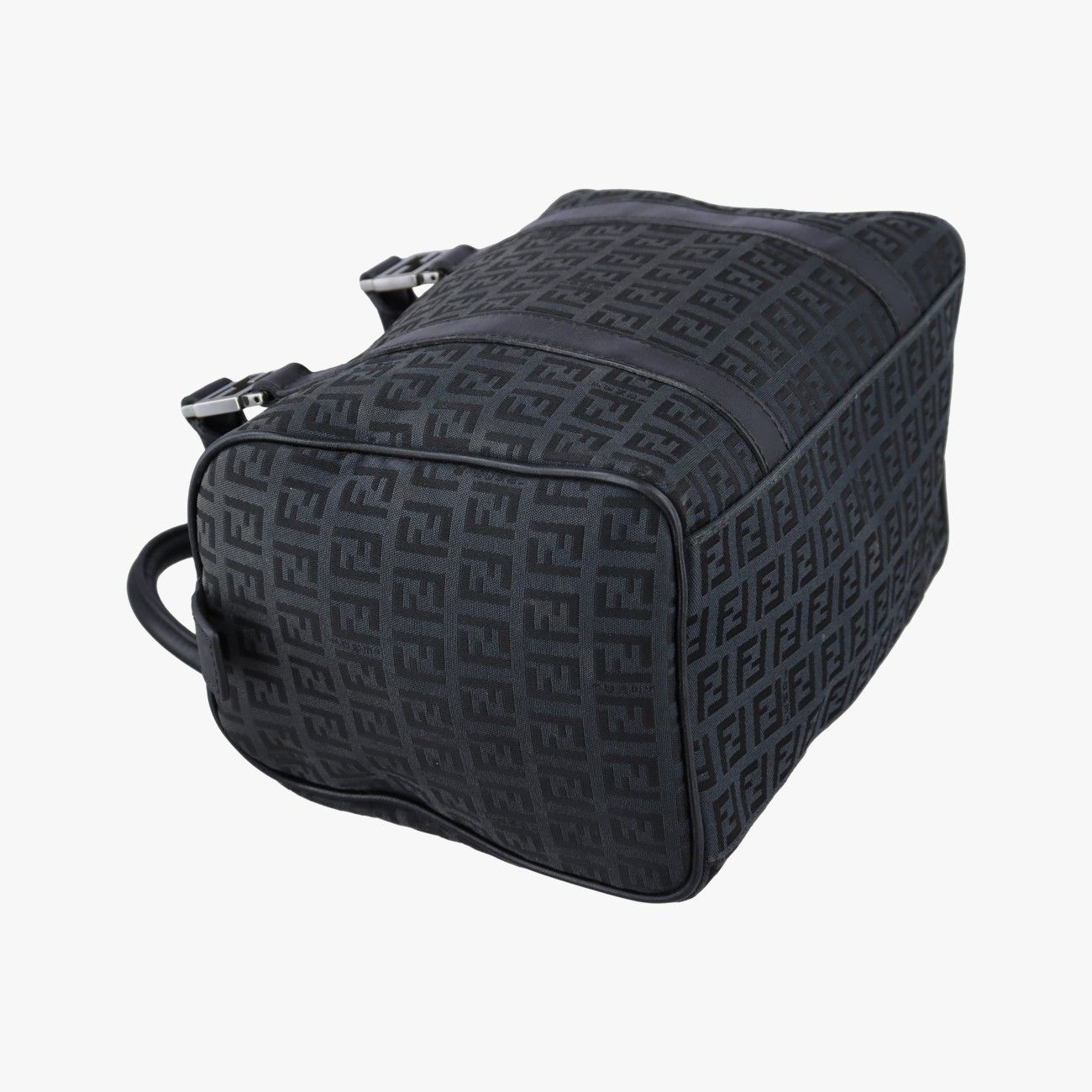 Fendi Zucchi Nifo Baulette Black Canvas Leather Jq5 Handbag — view 7