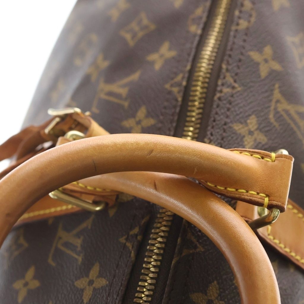 Louis Vuitton Keepall 50 Monogram Leather Boston Bag Gold Brown — view 8