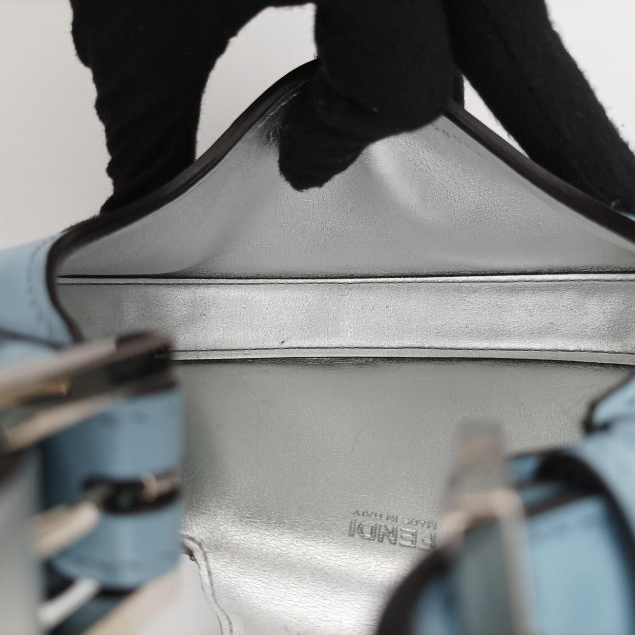 Fendi Cookie Mini Blue Leather Handbag — view 9