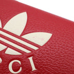 Gucci Adidas Chain Shoulder Bag Wallet Pochette Red White Leather — view 8