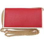 Gucci Adidas Chain Shoulder Bag Wallet Pochette Red White Leather — view 2