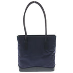 Prada Mini Tote Navy Nylon Leather to Line Angle Logo — view 2