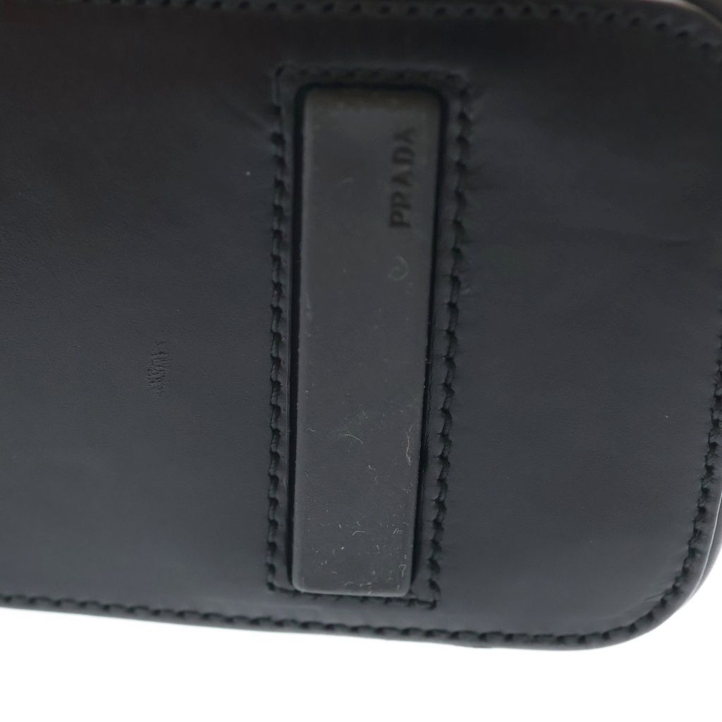 Prada Mini Tote Navy Nylon Leather to Line Angle Logo — view 6