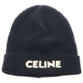 Celine Logo Knit Hat Black