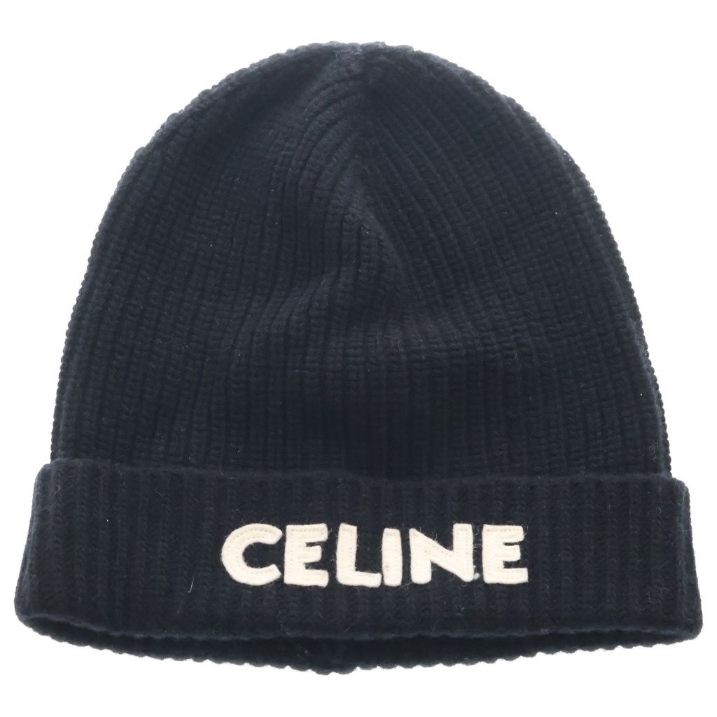 Celine Logo Knit Hat Black