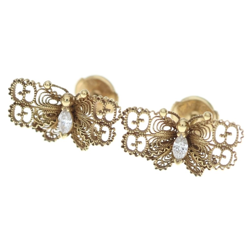 Gucci Marche Des Merveilles Diamond Earrings Gold