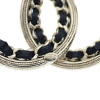 Chanel CC Logo Brooch Metal Leather Rhinestone Gold Plated Black — view 5