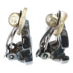 Chanel CC Logo Simple Earrings Silver — view 4
