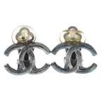 Chanel CC Logo Simple Earrings Silver