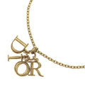 Dior Ebore Logo Faux Pearl Necklace Gold