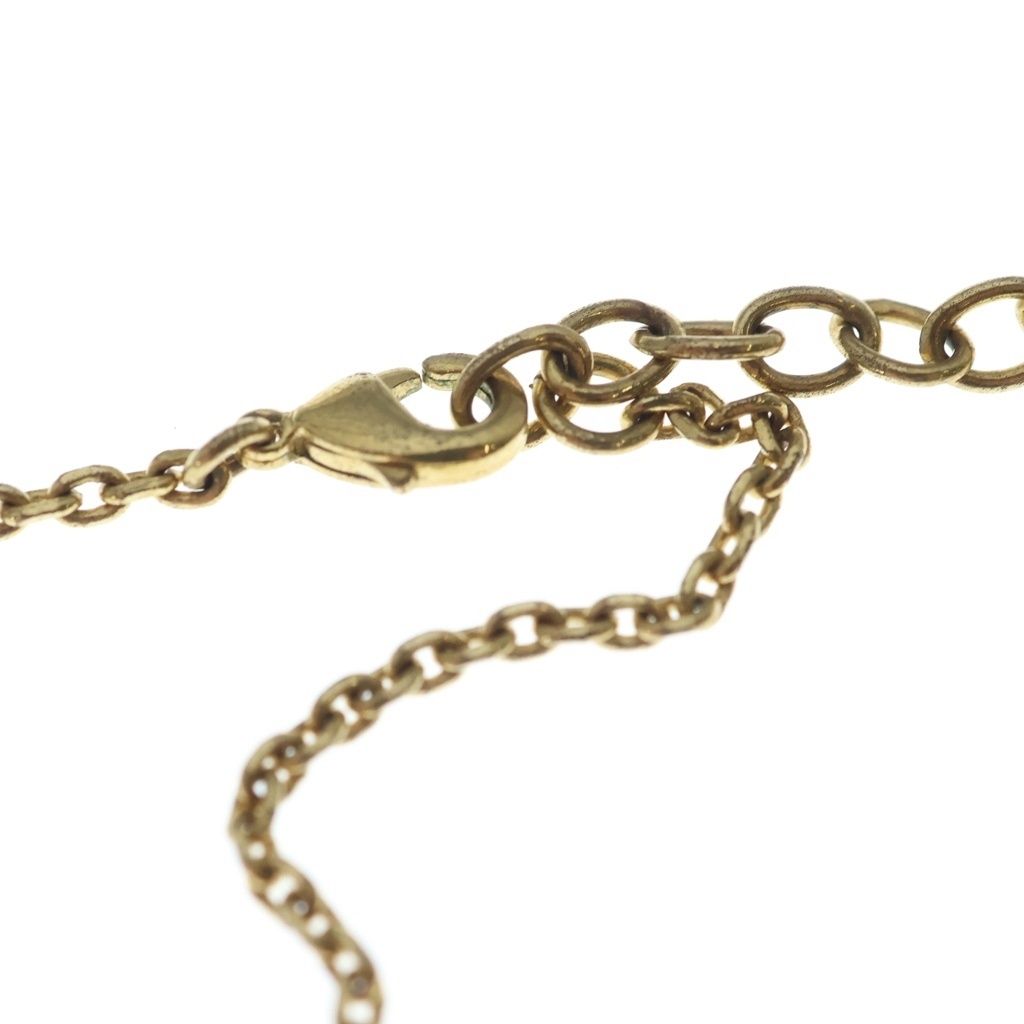Dior Ebore Logo Faux Pearl Necklace Gold — view 4