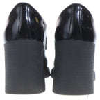 Prada Chocolate Heels Leather Loafers Shoes Black — view 3
