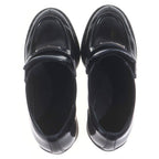 Prada Chocolate Heels Leather Loafers Shoes Black — view 4