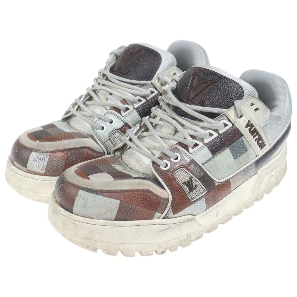 Louis Vuitton LV Sweatshirt Maxi Damoflage Damier Low Cut Sneakers Brown — view 2