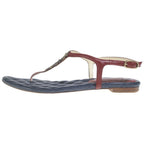Chanel CC Logo Star Charm Leather Sandals Navy