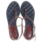 Chanel CC Logo Star Charm Leather Sandals Navy — view 4