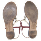 Chanel CC Logo Star Charm Leather Sandals Navy — view 5