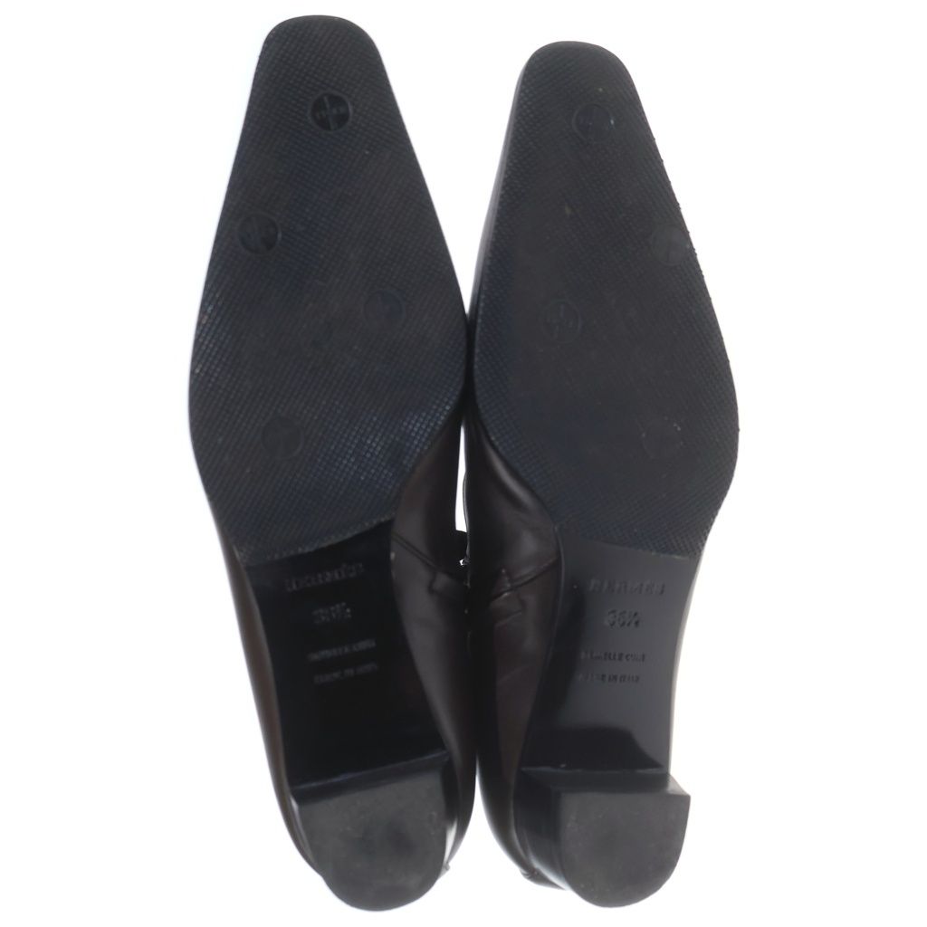 Hermes Logo Leather Side Zip Heels Short Boots Brown — view 5