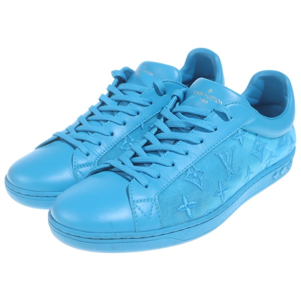Louis Vuitton Luxembourg Line Sneakers Monogram Leather Low Cut Blue — view 2