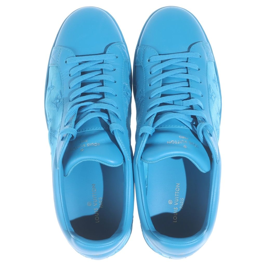 Louis Vuitton Luxembourg Line Sneakers Monogram Leather Low Cut Blue — view 4