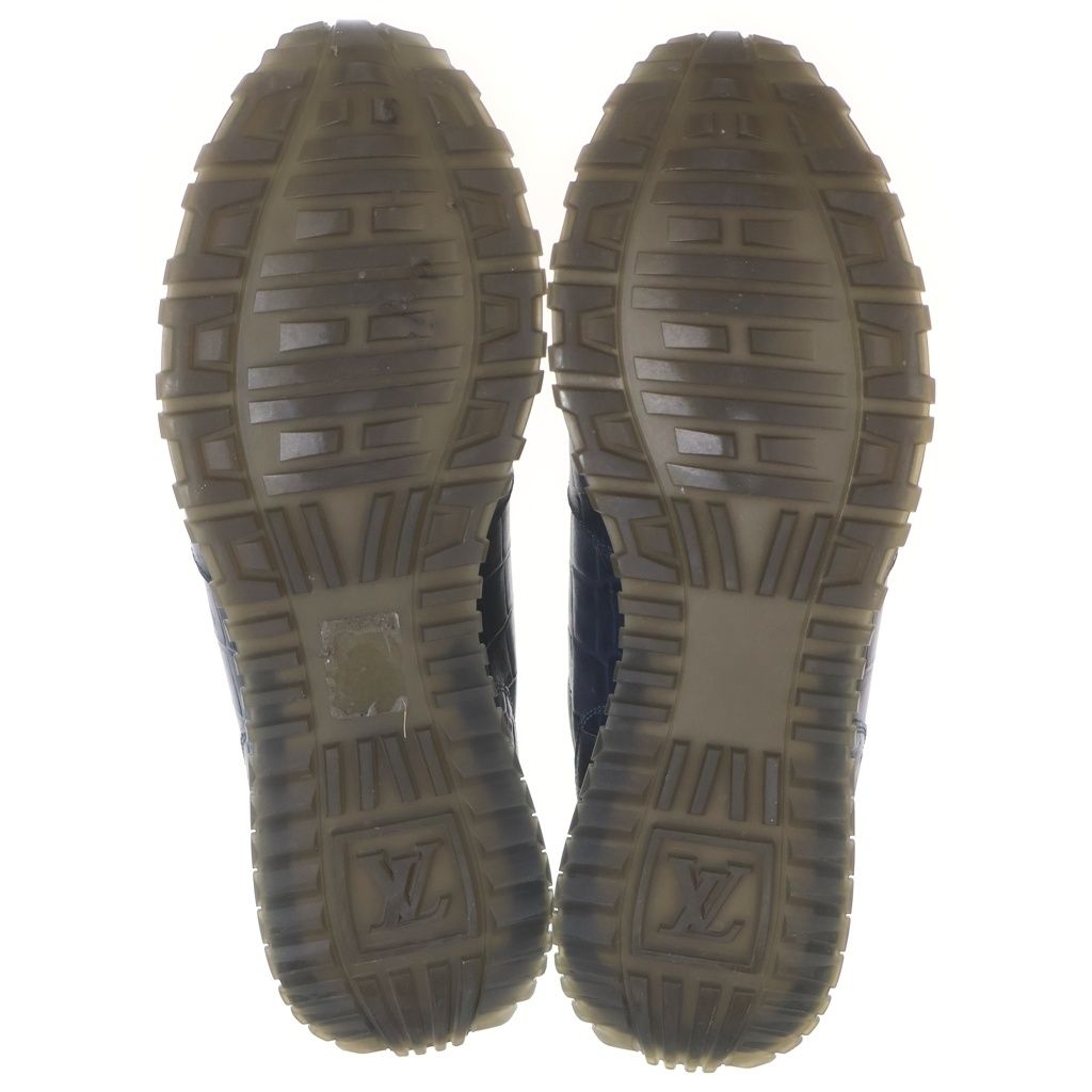 Louis Vuitton Run Away Line Croco Embossed Leather Lace Up Low Cut Sneakers — view 5