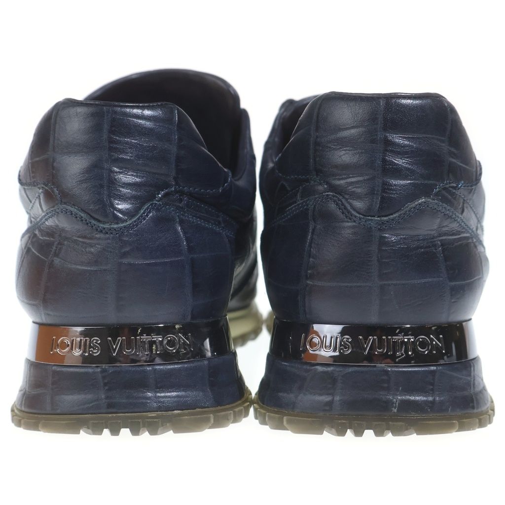 Louis Vuitton Run Away Line Croco Embossed Leather Lace Up Low Cut Sneakers — view 3