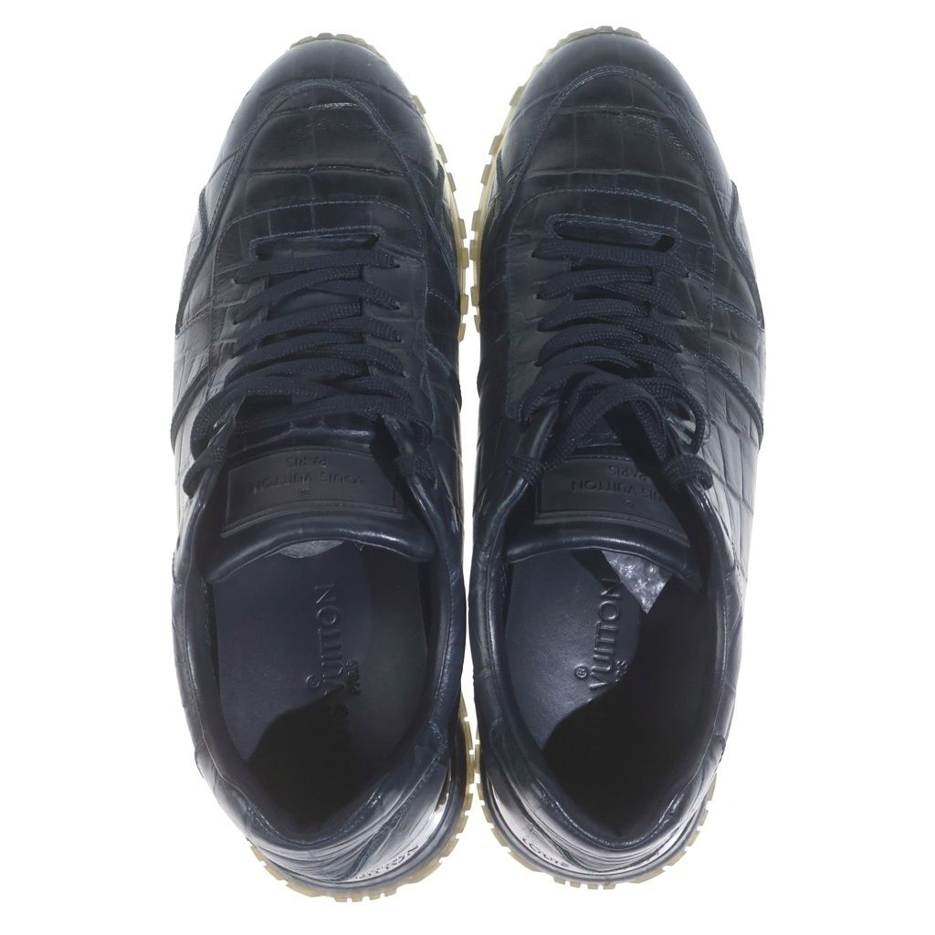 Louis Vuitton Run Away Line Croco Embossed Leather Lace Up Low Cut Sneakers — view 4